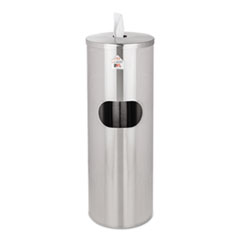 STAINLESS STAND FOR GYM
WIPES, CYLINDRICAL, 5 GAL W/
RECEPTACLE