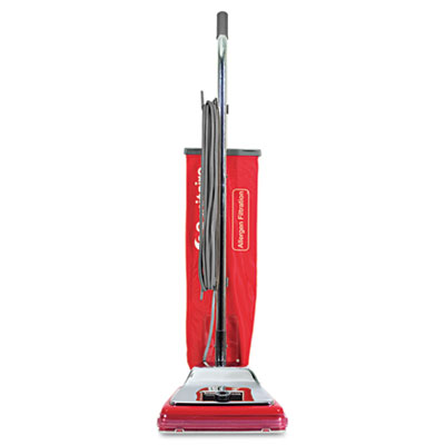 *SANITAIRE ELECTROLUX 
TRADITION 
UPRIGHT VACUUM SC888K, 12&quot; 
CLEANING PATH, CHROME/RED