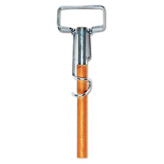 SPRING GRIP METAL HEAD MOP 
HANDLE FOR MOST MOP HEADS, 60&quot; 
WOOD HANDLE