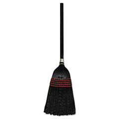 FLAGGED TIP POLY JANITOR BROOMs, 57-58 1/2&quot;,