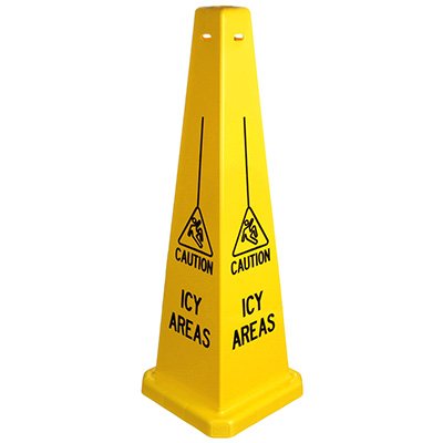 CAUTION ICY AREAS SAFETY CONE