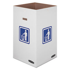 WASTE AND RECYCLING BIN,
42GAL, WHITE, 10/CS